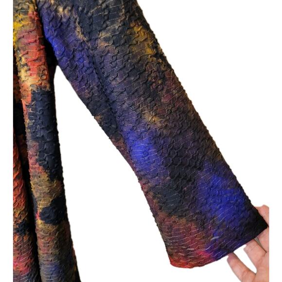 Caroline Rose Womens Multicolor Printed Textured Open Cardigan Size Medium Boho - Picture 5 of 10